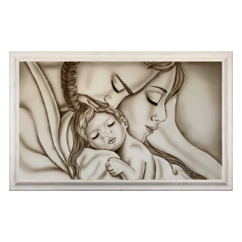 Art Maiora Capezzale moderno dipinto su tela Abbraccio 110x65 