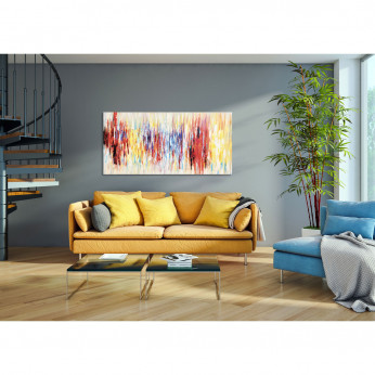 Agave Dipinto astratto dipinto su tela 140x70 "Frequenze"