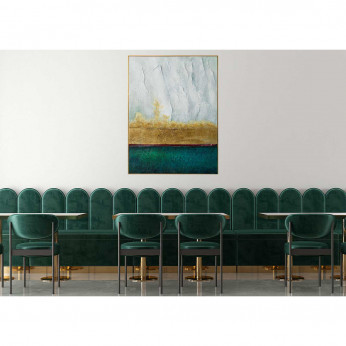 Agave Quadro astratto contemporaneo con cornice dipinto a mano "The line" 90x120