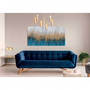 Agave Quadro astratto in stile moderno dipinto su tela in cotone 150x70 "Blue Art"