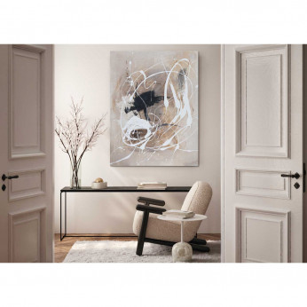 Agave Quadro astratto moderno dipinto a mano su tela di cotone "Cream" 90x120 