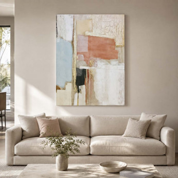 Agave Quadro moderno astratto dipinto a mano su tela 90x120 "Abstract Seven" 