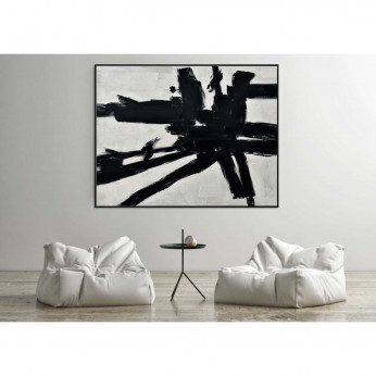 Agave Quadro moderno con cornice dipinto a mano su tela "Omaggio a Kline" 150x120