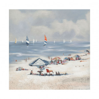 Agave Quadro moderno dipinto a mano ritratto paesaggistico marino "Windy Beach" 80x80
