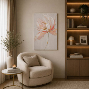 Agave Quadro moderno floreale dipinto a mano su tela "Silk Flower 1" 40x50
