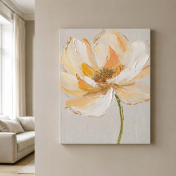 Agave Quadro moderno floreale dipinto a mano su tela "Silk Flower 4" 40x50