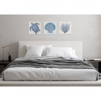 Agave Set 3 pezzi quadro moderno dipinto a mano in stile marino "Sea Life" 30x30