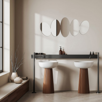Agave Specchio da parete moderno con cinque specchi di forma ovale "Kayros"