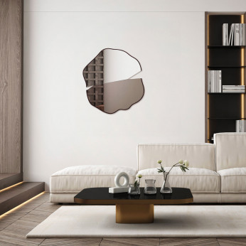 Agave Specchio da parete moderno con cornice dall’effetto rame "Aris"