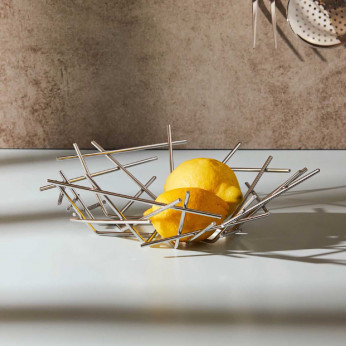 Alessi Cestino in acciaio inossidabile lucido dal design moderno ed elegante Blow Up
