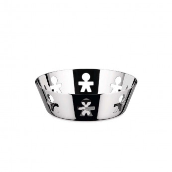 Alessi Cestino piccolo in acciaio lucido dal design moderno ed elegante Girotondo