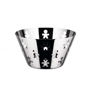 Alessi Fruttiera in acciaio lucido dal design moderno ed elegante Girotondo