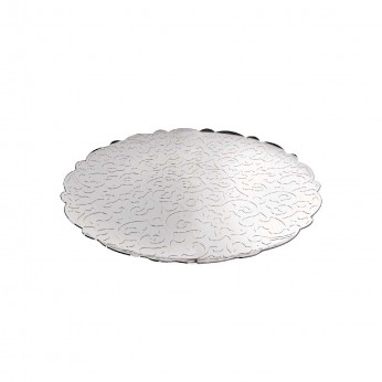 Alessi Vassoio rotondo in acciaio inossidabile lucido dalle linee moderne Dressed