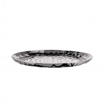 Alessi Vassoio rotondo in acciaio inossidabile lucido dalle linee moderne ed eleganti Joy