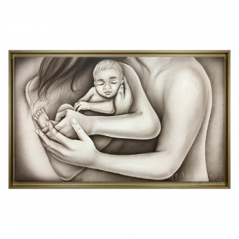 Art Maiora Capezzale con la famiglia con tattoo in stile moderno "Amore Indelebile" 110x65