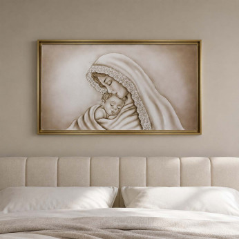 Art Maiora Capezzale con la maternità moderno dipinto a mano su tela Maria 110x65 