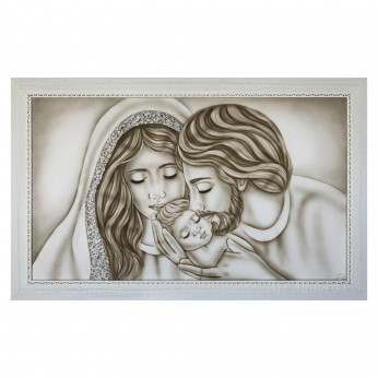 Art Maiora Capezzale con sacra famiglia dipinta a mano "Nido d'Amore Romantico" 110x65