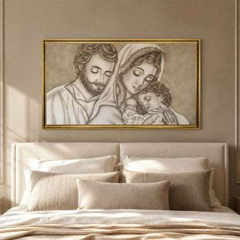 Art Maiora Capezzale contemporaneto dipinto a mano su tela Abbraccio Divino 110x65