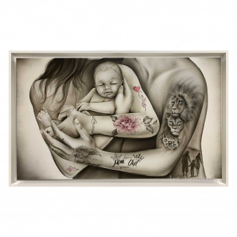 Art Maiora Capezzale dipinto a mano su tela moderna Amore Indelebile Tatoo 110x65 