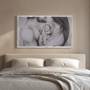 Art Maiora Capezzale dipinto a mano su tela moderno Cuore 110x65