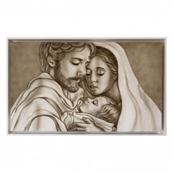 Art Maiora Capezzale la sacra famiglia dipinta a mano su tela Custodi dell'Amore 110x65