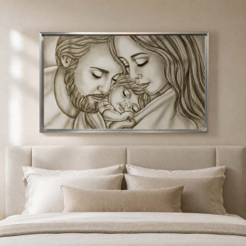 Art Maiora Capezzale la sacra famiglia in stile moderno Amore di Mamma e Papà 110x65
