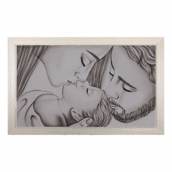 Art Maiora Capezzale moderno con la sacra famiglia dipinta su tela Bacio 110x65