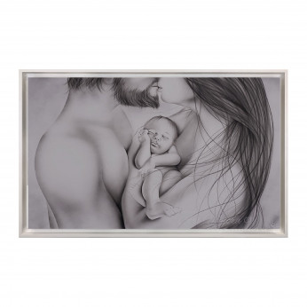 Art Maiora Capezzale moderno con sacra famiglia dal design moderno "Cuore" 110x65
