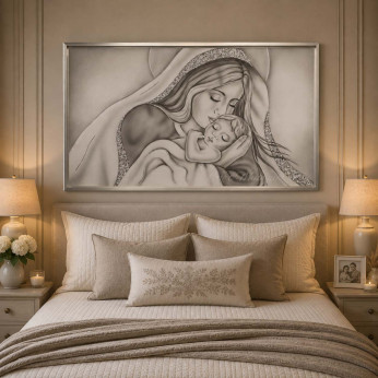 Art Maiora Capezzale moderno dipinto a mano con la maternità Amore di Mamma 110x65