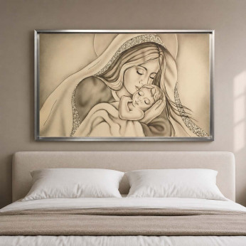Art Maiora Capezzale moderno dipinto a mano con la maternità Amore di Mamma 110x65