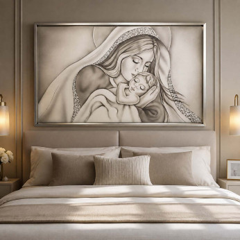 Art Maiora Capezzale moderno dipinto a mano con la maternità Amore di Mamma 110x65