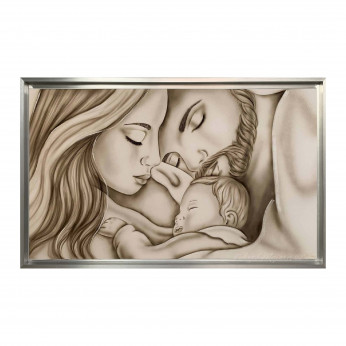 Art Maiora Capezzale moderno dipinto a mano su tela in cotone "Legame di Vita" 110x65