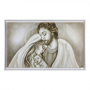 Art Maiora Capezzale moderno dipinto a mano su tela in cotone "Luce Sacra" 110x65