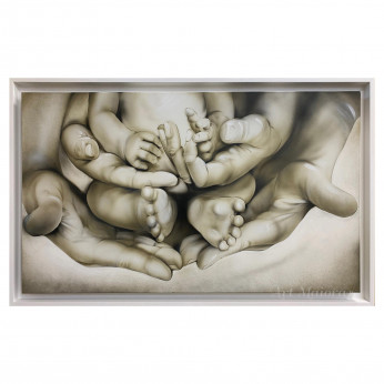 Art Maiora Capezzale moderno dipinto a mano su tela "Infinito" 110x65