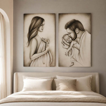 Art Maiora Capezzale moderno per camera da letto set 2 pezzi L'attesa 110x65 