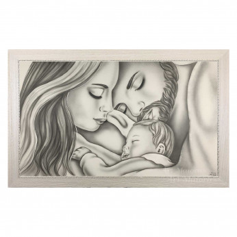 Art Maiora Capezzale sacra famiglia dipinta a mano su tela Legame di Vita 110x65