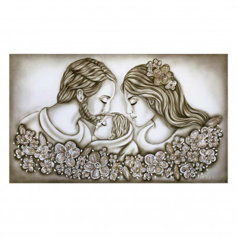 Art Maiora Capoletto con la sacra famiglia dipinta a mano Non ti Scordar di Me 110x65