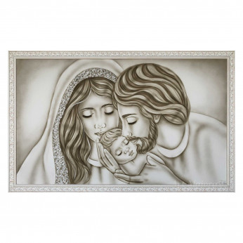Art Maiora Capoletto con la sacra famiglia dipinta su tela Nido d'Amore Romantico 110x65