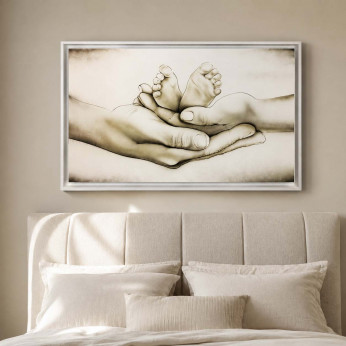 Art Maiora Capoletto moderno con la sacra famiglia dipinta su tela Different Family 110x65