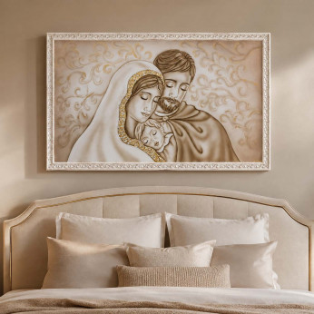Art Maiora Capoletto moderno con la sacra famiglia dipinto a mano con decori Radici 110x65