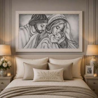 Art Maiora Capoletto moderno dipinto a mano con la sacra famiglia Forza 110x65