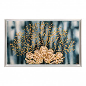 Art Maiora Quadro a tema marino su tela dipinta a mano Corallo con Conchiglia 120x80