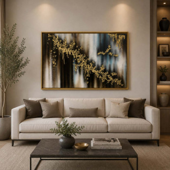 Art Maiora Quadro astratto moderno su tela Scorcio d'Oro 120x80
