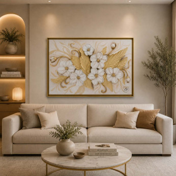Art Maiora Quadro con fiori dipinto su tela Pink Palette 130x70