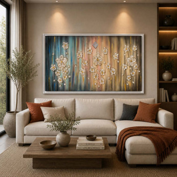 Art Maiora Quadro con fiorni su tela dipinta a mano Sogno Floreale 120x80