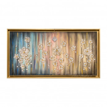 Art Maiora Quadro con fiorni su tela dipinta a mano Sogno Floreale 130x70 