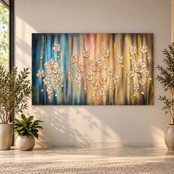 Art Maiora Quadro con fiorni su tela dipinta a mano Sogno Floreale 150x100 