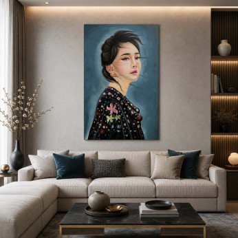 Art Maiora Quadro dipinto a mano su tela Sakura 100x150