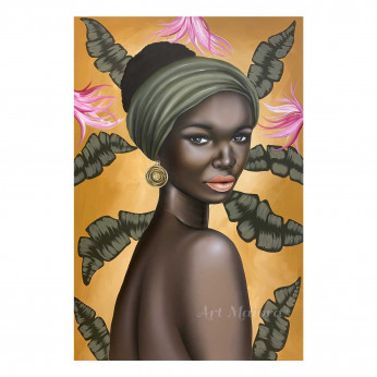 Art Maiora Quadro figurativo dipinto a mano su tela Akanke Tropical 100x150