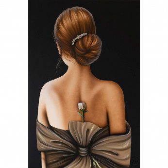 Art Maiora Quadro figurativo moderno Scent of a Woman 80x120 fiori in rilievo